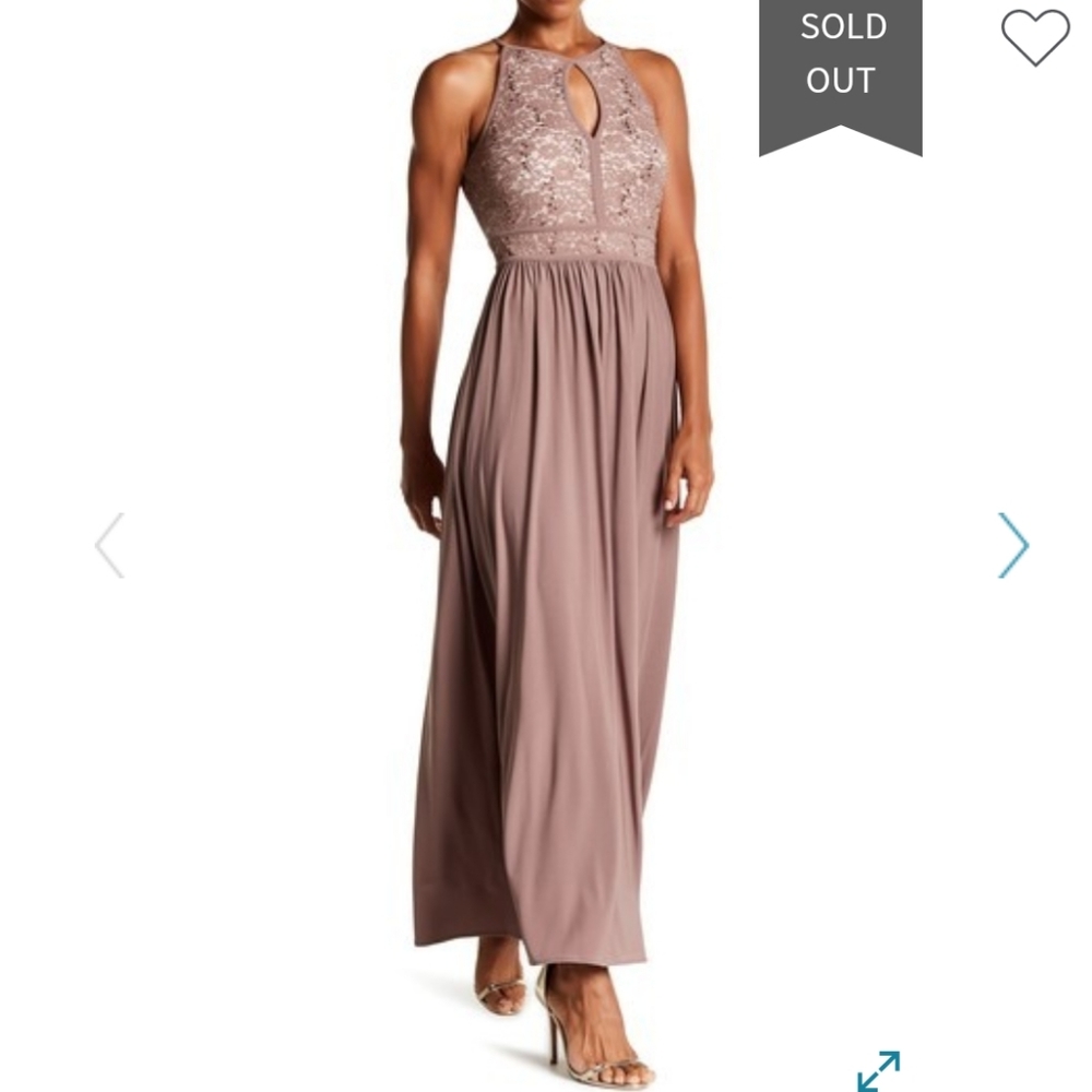 NWT Nightway Venise Keyhole Sequin Top Dress, 6